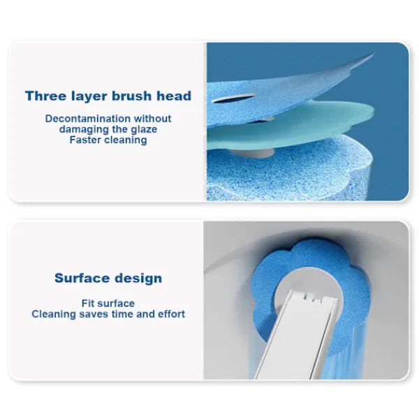 LBSS Svampar & Dukar-Tvätt gratis set Engångsplatsbesparande toalettrengöringsborste Hemstädmaterial