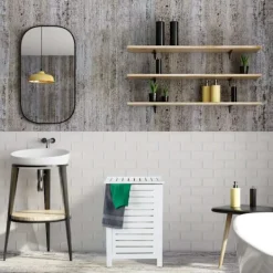 B2X Tvättillbehör-Tvätt Pineträ Vit