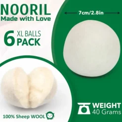 Tvättillbehör-Tvättbollar i ull för mjukare tyg 6pcs