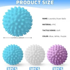 Tvättillbehör-Tvättbollar 9-pack torkbollar kompatibla med tvättmaskin Tvättbollar_paris