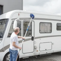 Northix Städmoppar-Tvättborste chenille mikrofiber teleskopskaft 2,5 m blå