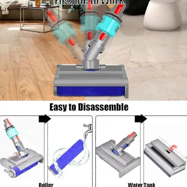 unbranded Dammsugare & Tillbehör-Tvättborste för V7 V8 V10 V11 V15 Elektrisk Mopp Våt och Torr med Grönt Ljus Rengör och Torkar Hårt