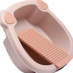 Tvättillbehör-Tvättbräda Bassäng: Tvättbalja Tvättbassäng Hink för Hem Sovsal Handtvätt Kläder och Små Ömtåliga Artiklar Rosa