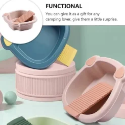 Tvättillbehör-Tvättbräda Bassäng: Tvättbalja Tvättbassäng Hink för Hem Sovsal Handtvätt Kläder och Små Ömtåliga Artiklar Rosa