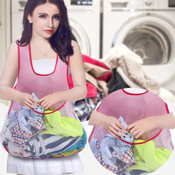 LBSS Tvättillbehör-Tvättförkläde med stor ficka Fuktsäker Torkkläder Organizer Tvätttillbehör