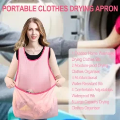 LBSS Tvättillbehör-Tvättförkläde med stor ficka Fuktsäker Torkkläder Organizer Tvätttillbehör
