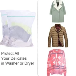 EURL Tvättillbehör-Tvättkassar 60x80cm Set med 2 Mesh Tvättkassar Stor Storlek