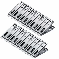 Tvättillbehör-Tvättklämmor, Klädnypor i rostfritt stål 80 stycken Multifunktionella metallklämmor för kläder strumpor pappersdokument snacks förseglingar