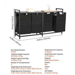 DUOKU Tvättillbehör-Tvättkorg - - Modell XYL03 - 4 Fack - 600D Oxfordtyg - 66,14 lb Kapacitet