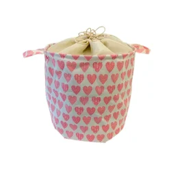 Satana Sverige (Dev) Tvättillbehör-Tvättkorg - hopfällbar - design hjärtan eller naturvit Hjärtan