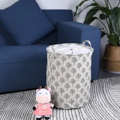 Tvättillbehör-Tvättkorg förvaringssorterare med dragsko, hopfällbar hopfällbar tvättkorgar,