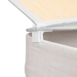 Vasagle Tvättillbehör-Tvättkorg i bambu med 2 fack och lock 100L - Vit