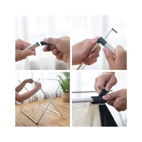 Tvättillbehör-Tvättkorg med 3 Fack - Korg till Tvätt - 135L