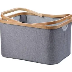 Tvättillbehör-Tvättkorg med handtag, vattentät hopfällbar tvättkorg med lock stor för smutsiga kläder/skräp