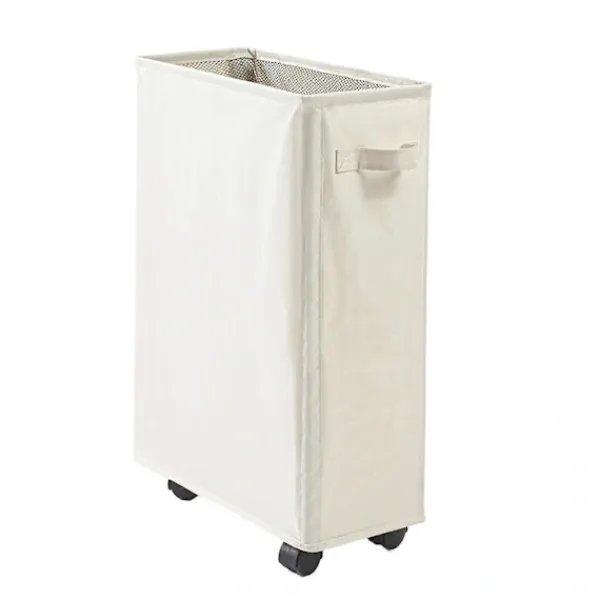 Tvättillbehör-Tvättkorg med hjul, rullande tvättkorg, hopfällbar klädförvaringsvagn, hopfällbart förvaringsställ för yogamattor, smala hörnförvaringslösningar med | Fyndiq
