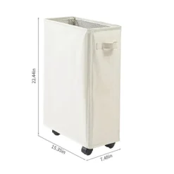 Tvättillbehör-Tvättkorg med hjul, rullande tvättkorg, hopfällbar klädförvaringsvagn, hopfällbart förvaringsställ för yogamattor, smala hörnförvaringslösningar med | Fyndiq