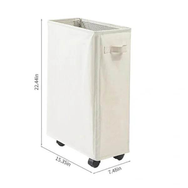 Tvättillbehör-Tvättkorg med hjul, rullande tvättkorg, hopfällbar klädförvaringsvagn, hopfällbart förvaringsställ för yogamattor, smala hörnförvaringslösningar med | Fyndiq