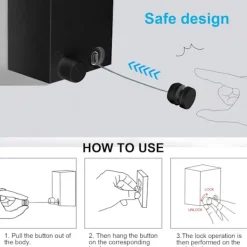 Tvättillbehör-Tvättlina, Retractable Klädtorklina, Rostfritt Stål Utdragbar Tvättlina, Justerbar 4,2M Tvättlina Rep(Svart)