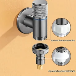 Tvättmaskiner-Tvättmaskin Automatisk Vattenstoppventil Massiv Mässing Enkel Kall Väggmonterad Kallvattenutlopp B