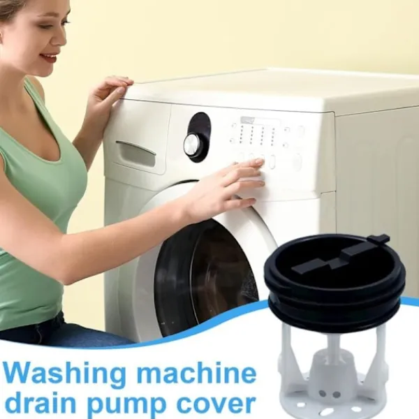 Tvättmaskiner-Tvättmaskin avloppspump, knappskydd, avloppsutloppspackning, luddfilter för tvättmaskinsavlopp, tvättmaskinstillbehör för att hålla rent och