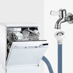 Tvättillbehör-Tvättmaskin inloppsslang, diskmaskin slangförlängning, 3/4 tum kil, universell inloppsslang 3m