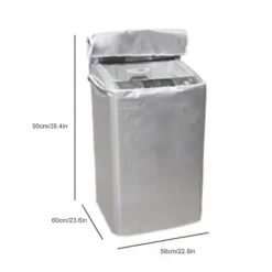 Tvättmaskiner-Tvättmaskin och Torktumlare Skydd Polyesterfiber Vattentätt Solskyddande Tvättmaskinskydd för Tvättstuga Kök Hem Silvergrå M