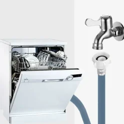 Tvättillbehör-Tvättmaskin Tillförselsslang, Diskmaskin Slangförlängning, 3/4 Tums Hörn Diskmaskin Vatteninloppsslang, Universell Inloppsslang Lämplig för Tvättmaskin | Fyndiq