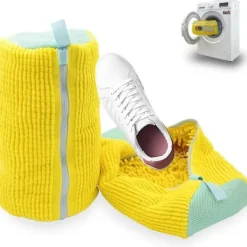 Tvättillbehör-Tvättmaskin tvättpåse, klädpåsar för återanvändbara skor, Tvättmaskinspåse för sportskor sneakers tvättförvaring (2 st)