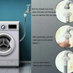 Tvättillbehör-Tvättmaskin Vattenslang 1,5 m inloppsslang Förlängning vattenslang, 25 mm 3/4 tum vinkel/rak vatteninloppsslang, för disk