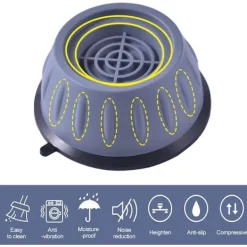 Tvättmaskiner-Tvättmaskinsfötter, 4 stycken tvättmaskinsfötter med gummikudde, antivibrations tvättmaskinsfötter för tvättmaskiner och torktumlare, antivibrerande | Fyndiq