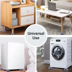 Tvättmaskiner-Tvättmaskinsfötter, 4 stycken tvättmaskinsfötter med gummikudde, antivibrations tvättmaskinsfötter för tvättmaskiner och torktumlare, antivibrerande | Fyndiq