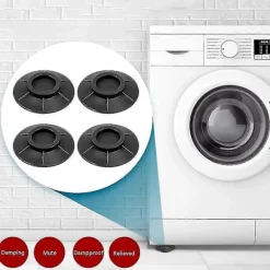 Tvättillbehör-Tvättmaskinsfötter Anti Vibrationskuddar Tvättmaskin Anti Vibrations Gummi Fötter Dämparkuddar För Tvättmaskin Torktumlare (10cm, Svart)