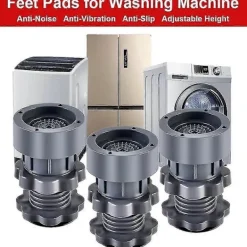 Tvättmaskiner-Tvättmaskinsfötter Stöd Justerbara Höga Halkfria Anti-vibrationsfötter För Tvättmaskin Och Torktumlare