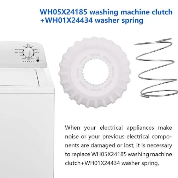 Tvättmaskiner-Tvättmaskinskoppling WH05X24185 & Kopplingsfjäder WH01X24434, Koppling för Klädtvättmaskin Re