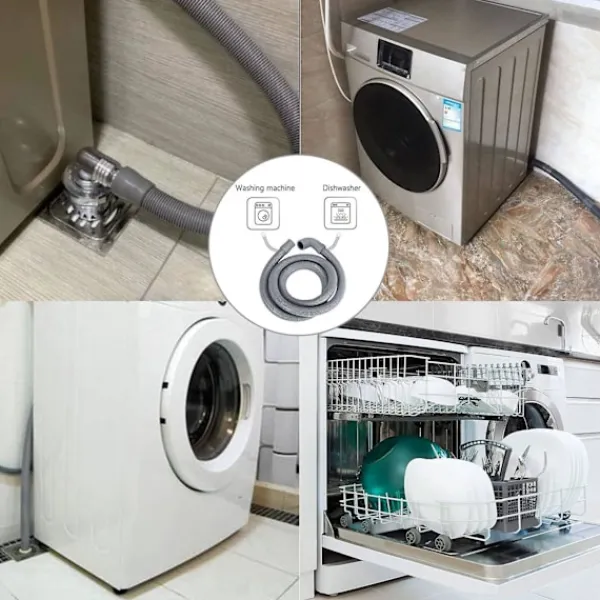 FMYSJ Tvättmaskiner-Tvättmaskinslang Avloppsslang Tvättmaskin 2,5M Avloppsslangförlängning för Tvättmaskiner Disk (FMY)