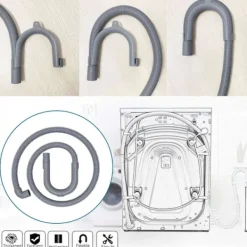 FMYSJ Tvättmaskiner-Tvättmaskinslang Avloppsslang Tvättmaskin 2,5M Avloppsslangförlängning för Tvättmaskiner Disk (FMY)