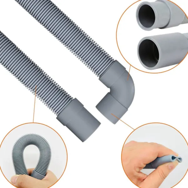 FMYSJ Tvättmaskiner-Tvättmaskinslang Avloppsslang Tvättmaskin 2,5M Avloppsslangförlängning för Tvättmaskiner Disk (FMY)