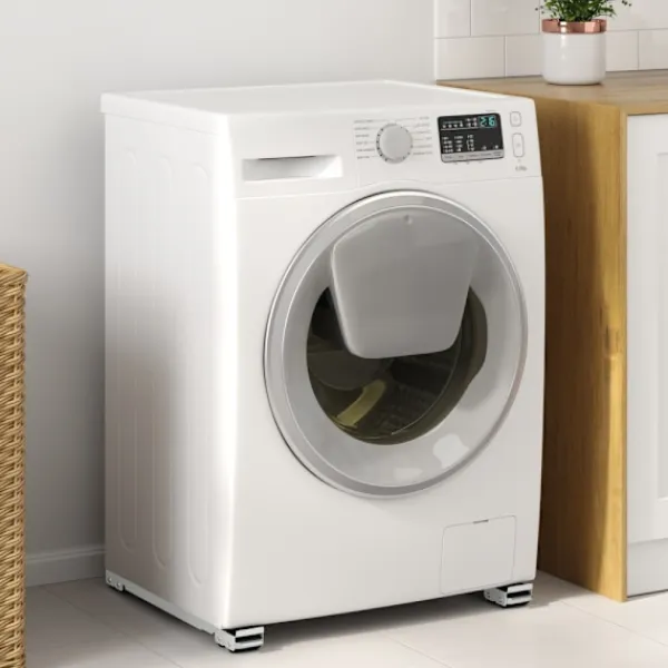 vidaXL Tvättmaskiner-Tvättmaskinsockel 2 pcs Silver 72 x 5 x 4,5 cm Rostfritt stål