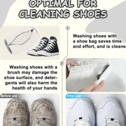 Torktumlare-Tvättmaskinspåse för träningsskor, Tvättmaskinspåse för skor, Skotvättpåse för tvättmaskin och torktumlare (CREME - 2 ST)