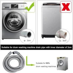 Tvättillbehör-Tvättmaskinsslang Avloppsslang Tvättmaskin 2,5M Avloppsslangförlängning för Tvättmaskiner Disk Bildfärg
