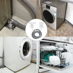 Tvättillbehör-Tvättmaskinsslang Avloppsslang Tvättmaskin 2,5M Avloppsslangförlängning för Tvättmaskiner Disk Bildfärg