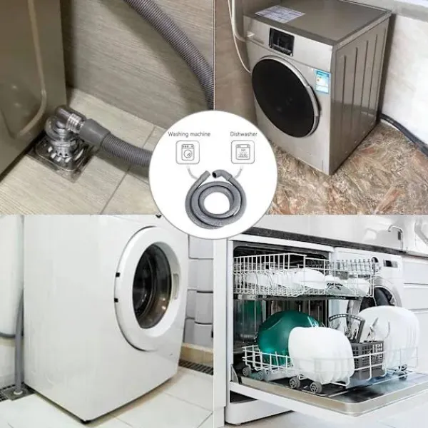 Tvättillbehör-Tvättmaskinsslang Avloppsslang Tvättmaskin 2,5M Avloppsslangförlängning för Tvättmaskiner Disk Bildfärg