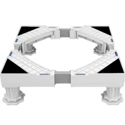 GIFT OF G Tvättillbehör-Tvättmaskinsställ, Sockel för Tvättmaskin Torktumlare Kylskåp, Justerbar Längd, last 300kg Anti Vib