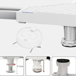 Tvättillbehör-Tvättmaskinsställ, Sockel för tvättmaskin torktumlare kylskåp, Justerbar längd, last 300kg Anti Vib [CO]