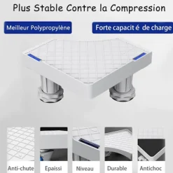 Tvättillbehör-Tvättmaskinsställ, Tvättmaskin Torktumlare Kylskåp, justerbar längd, last 300 kg Anti Vib