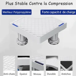 Tvättillbehör-Tvättmaskinsställ, Tvättmaskin Torktumlare Kylskåpsunderrede, Justerbar Längd, Last 300kg Anti Vib