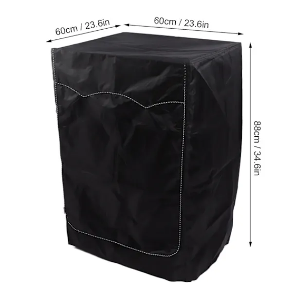 Tvättmaskiner-Tvättmaskinsöverdrag Tvättmaskinstorktumlare Överdrag Passar De Flesta Frontmatade Vattentätt Solskydd Dammskydd Allvädersskydd Svart