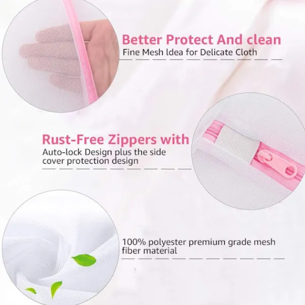 Tvättillbehör-*Tvättpåsar i nättyg för tvätt - 5-pack (1XL+2L+2M) Återanvändning*