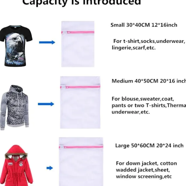 Tvättillbehör-*Tvättpåsar i nättyg för tvätt - 5-pack (1XL+2L+2M) Återanvändning*