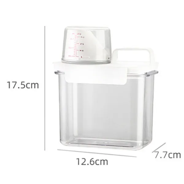 LBSS Tvättillbehör-Tvättpulver förvaringstank Tätning Tvättpulver dispenser med handtag